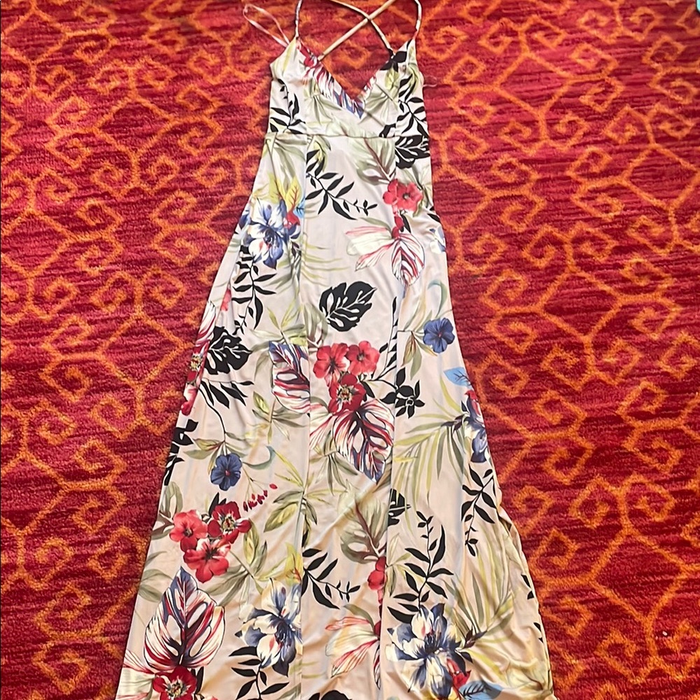 Blue Blush Red and Blue Spaghetti Strap Sundress